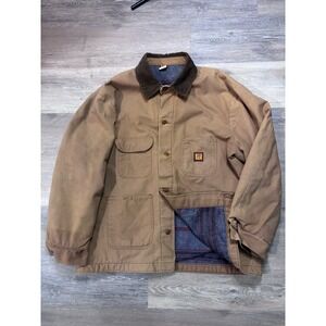 Big Ben Chore Coat Mens Size 46 Medium Blanket Lined Corduroy Collar VTG Canvas
